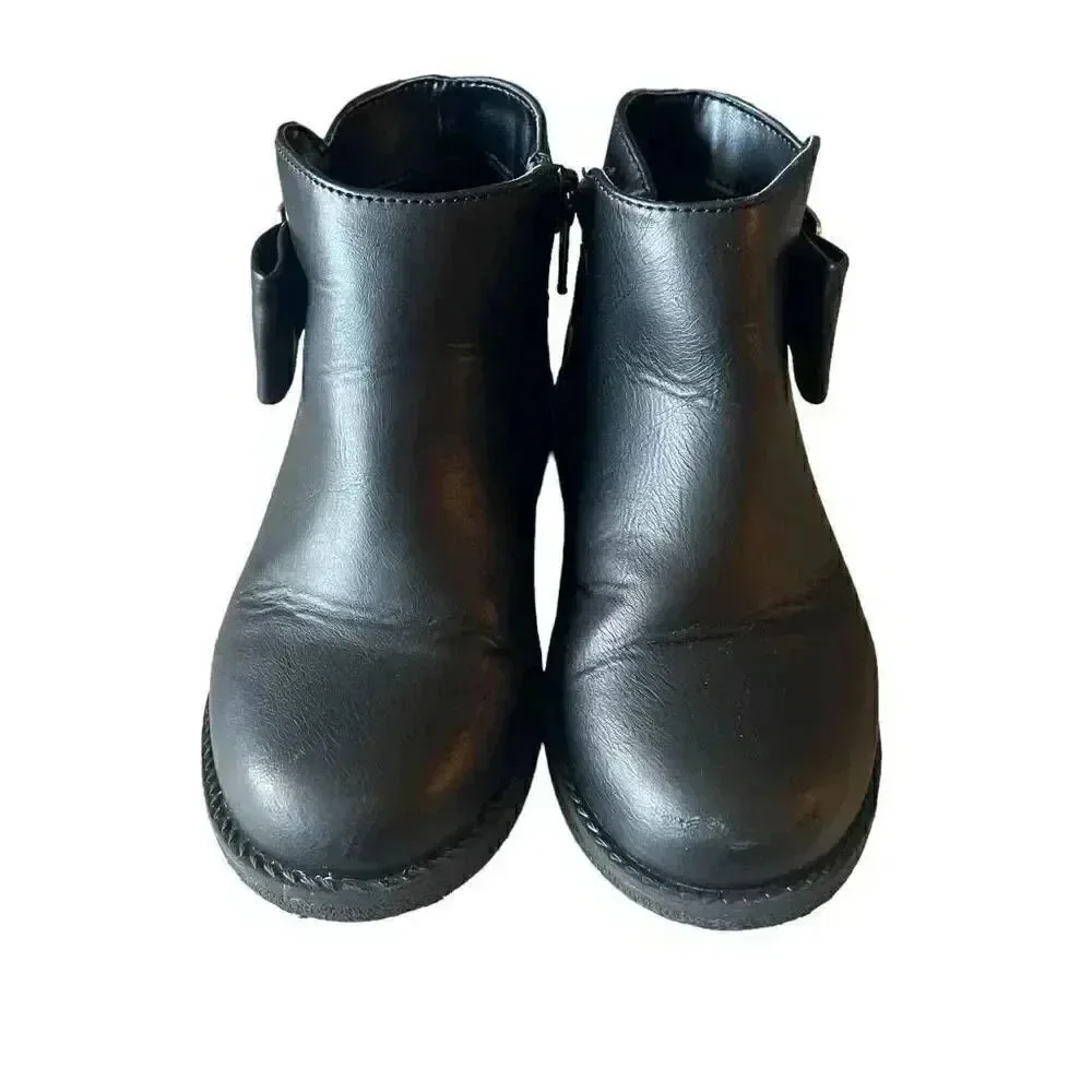 The Children’s Place Toddler Girls Buckle Booties Black SZ 10